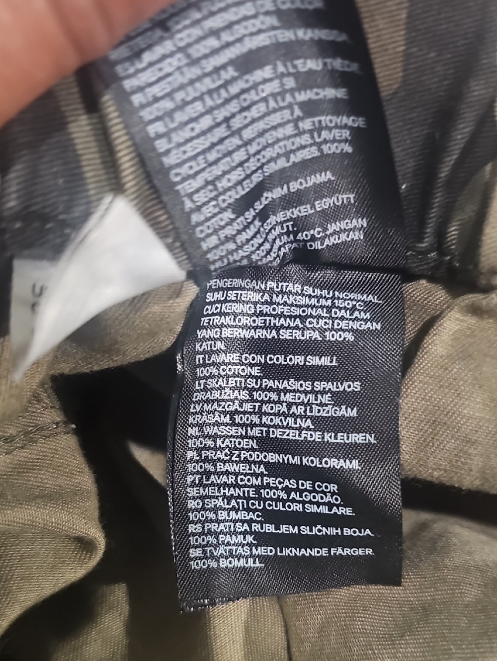 H&M Men's Size 10 Camouflage Cargo Pants in Olive & Dark Green 100% ALGODON - Picture 7 of 11